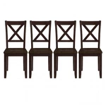 Rome + Oak X-back Farmhouse Wooden Kitchen Dining Chair Dark Brown, Set Of 4 New. Price: $293.99.