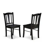 East West Dlc-blk-w Dublin Chair With Wood Seat Black Finish Set Of 2 New. Price: $140.70.