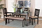 Florencia Espresso Wood Beige Fabric 6-PIECE Dining Set New. Price: $822.00.