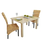 Dining Chair Set Of 2 Brown Abaca Leaves, Solid Mango Wood Medium New. Price: $321.11.