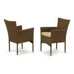 East West Furniture Bork Metal & Wicker Patio Dining Chairs Brown (set Of 2) New. Price: $203.86.