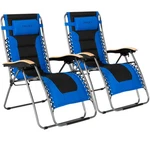Giantex 2PCS Padded Zero Gravity Lounge Chair Oversize Folding Adjustable Blue New. Price: $165.99.
