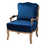 Baxton Studio Jules Blue Fabric And French Oak Brown Finished Wood Accent Chair New. Price: $414.95.