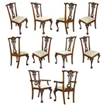 NDRAC041Z, Niagara Furniture, Gothic Mahogany Chippendale Chairs, Set Of 10 New. Price: $7075.00.
