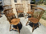 5 Vintage Ethan Allen 10-6020 Fiddleback Duxbury Nutmeg Dining Chairs Some Wear Used. Price: $2250.00.
