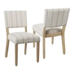 Homepop 34.8" Fabric Dining Chairs With Stripe Pattern White/blue (set Of 2) New. Price: $247.99.