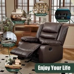 Home Theater Rocker Recliner Chair Brown Faux Leather Manual Glider Reclining New. Price: $299.54.