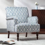 Nottingham Blue And White Fabric Arm Chair New. Price: $399.95.