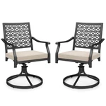 Costway 2PCS Patio 360 Swivel Dining Chairs Lattice Rocker Cushioned Armrest New. Price: $189.99.