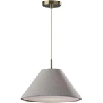 Adesso 5006-03 Hadley Pendant Light Grey Textured Fabric And Antique Brass New. Price: $150.00.
