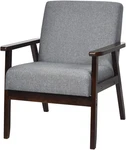 Mid-century Modern Accent Retro Fabric Armchair, Solid Hardwood Made, Uph New. Price: $171.99.