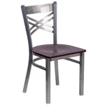 Flash Furniture X Back Metal Chair - Mahogany Wood Seat New. Price: $138.59.