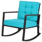 Patiojoy Outdoor Wicker Rocking Chair Glider Rattan Rocker Recliner With Cushion New. Price: $136.99.