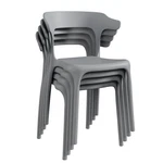 Plastic Stackable Chairs 4 Pack 18.5 X 17 29.5 Grey Portable Vecelo Dining New. Price: $179.99.
