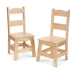 Melissa & Doug Wooden Chairs, Set Of 2 - Blonde Furniture For Playroom Kids New. Price: $80.89.