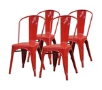 Cenpro Restaurant Chair, Red Metal Dining Chairs For Indoor And Outdoor Use, Set New. Price: $199.99.