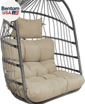Outdoor Hanging Egg Cushion, Water-resistant Tufted Swing Basket Chairs New. Price: $82.00.
