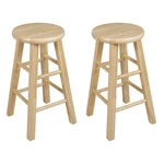 Pj Wood Classic Round-seat 24" Tall Kitchen Counter Stools, Natural, Set Of New. Price: $69.99.