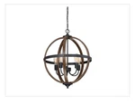 Savoy House Meridian 5-LIGHT Wood Black Brown Pendant, Wx 22"D X27.75"H New. Price: $300.00.