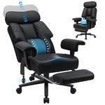 Hoffree 500LBS Big & Tall Office Chair Wide Seat Pu Leather Lumbar Support Us New. Price: $235.97.