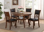 New Classic Furniture Gia 5-PIECE Brown Round Dining Set W/ Faux-leather Chairs. Price: $450.00.
