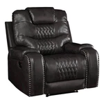 Benjara Leatherette Power Recliner With Diamond Stitching- Black New. Price: $887.99.
