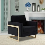 Leisuremod Lincoln Velvet Accent Arm Chair With Gold Frame Midnight Black New. Price: $1007.06.