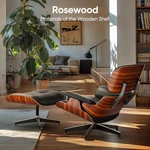 Mid Century Eames Chaise Lounge Chair With Ottoman Footstool Set Rosewood New. Price: $469.99.