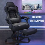 Elecwish Ergonomic Gaming Chair With Footrest Lumbar Support Recliner Office New. Price: $65.99.