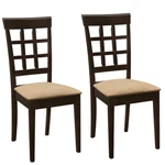 Coaster Furniture Dining Chairs Cappuccino W/ Tan Cushions - Pair New. Price: $80.17.