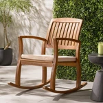 Acacia Wood Patio Outdoor Rocking Chair With Cushions For Garden Lawn Backyard New. Price: $149.99.