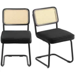 Rattan Dining Chairs Set Of 2, Mid Century Modern Chair, Upholstered Velv New. Price: $158.58.