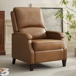Caramel Brown Leather Manual Pushback Recliner Camel Chairs New. Price: $449.95.