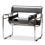 Baxton Studio Jericho Leather Accent Chair In Black New. Price: $341.99.