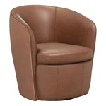 Pemberly Traditional Vintage All Italian Leather Swivel Club Chair Brown New. Price: $580.99.