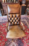 Hancock & Moore Executive Tufted Swivel Tilt Chair Brown Leather Very Nice Used. Price: $2900.00.