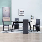 Dining Chairs 4 Pcs Gray Faux Suede Leather New. Price: $249.02.