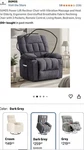 Part Of Dumos Power Lift Recliner Chair With Vibration Massage ( Back Cushion) For. Price: $20.00.