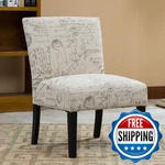 Roundhill Furniture Botticelli Fabric Armless Contemporary Accent Chair Script New. Price: $117.47.