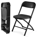 Dumos Folding Chairs Sets Of 4, 330LBS Plastic Stackable Portable Black New. Price: $130.29.