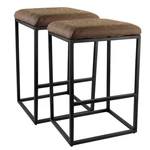 Elama 2 Piece Faux Leather Bar Chair In Brown With Black Base New. Price: $189.39.