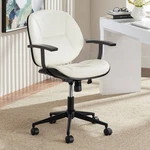Julian White Fabric And Steel Adjustable Swivel Office Chair New. Price: $199.98.