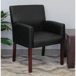 Boss Mahogany Black Reception Arm Chair New. Price: $260.30.