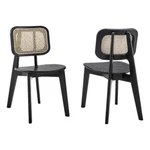 Modway Habitat 18" Modern Rattan And Wood Dining Side Chair Black (set Of 2) New. Price: $326.52.