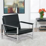 Studio Designs Home Atlas Bonded Leather And Metal Accent Chair In Black/chrome New. Price: $379.57.