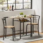 Flamaker Furmax 3 Piece Wood Round Table & Chair Set For Dining Room-fgq New. Price: $92.82.