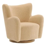 Pemberly Row Contemporary Swivel Accent Chair In Ivory Walnut New. Price: $488.41.