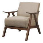 Benjara Fabric Upholstered Accent Chair With Curved Armrests- Light Brown New. Price: $337.99.