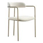 Serene Mid-century Modern Metal Upholstered Dining Chair Alabaster New. Price: $343.99.