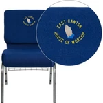 Flash Hercules Church Chair, Navy/silver FD-CH0221-4-SV-NB24-BAS-EMB-GG New. Price: $169.99.
